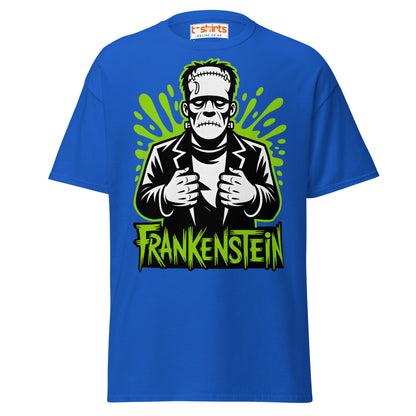 Frankenstein T-Shirt | Classic Monster Halloween Tee - Royal - T-Shirts Online