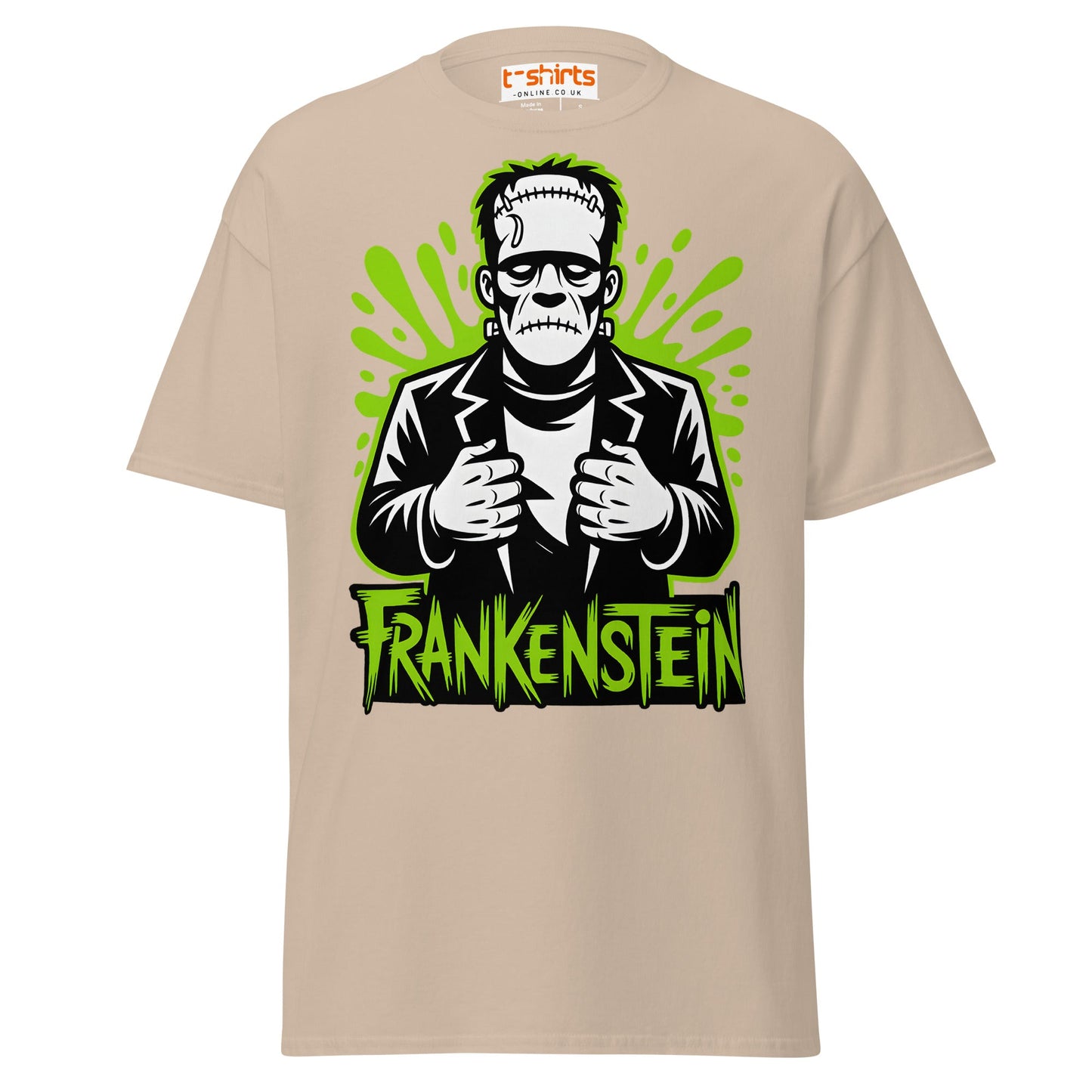 Frankenstein T-Shirt | Classic Monster Halloween Tee - Sand - T-Shirts Online