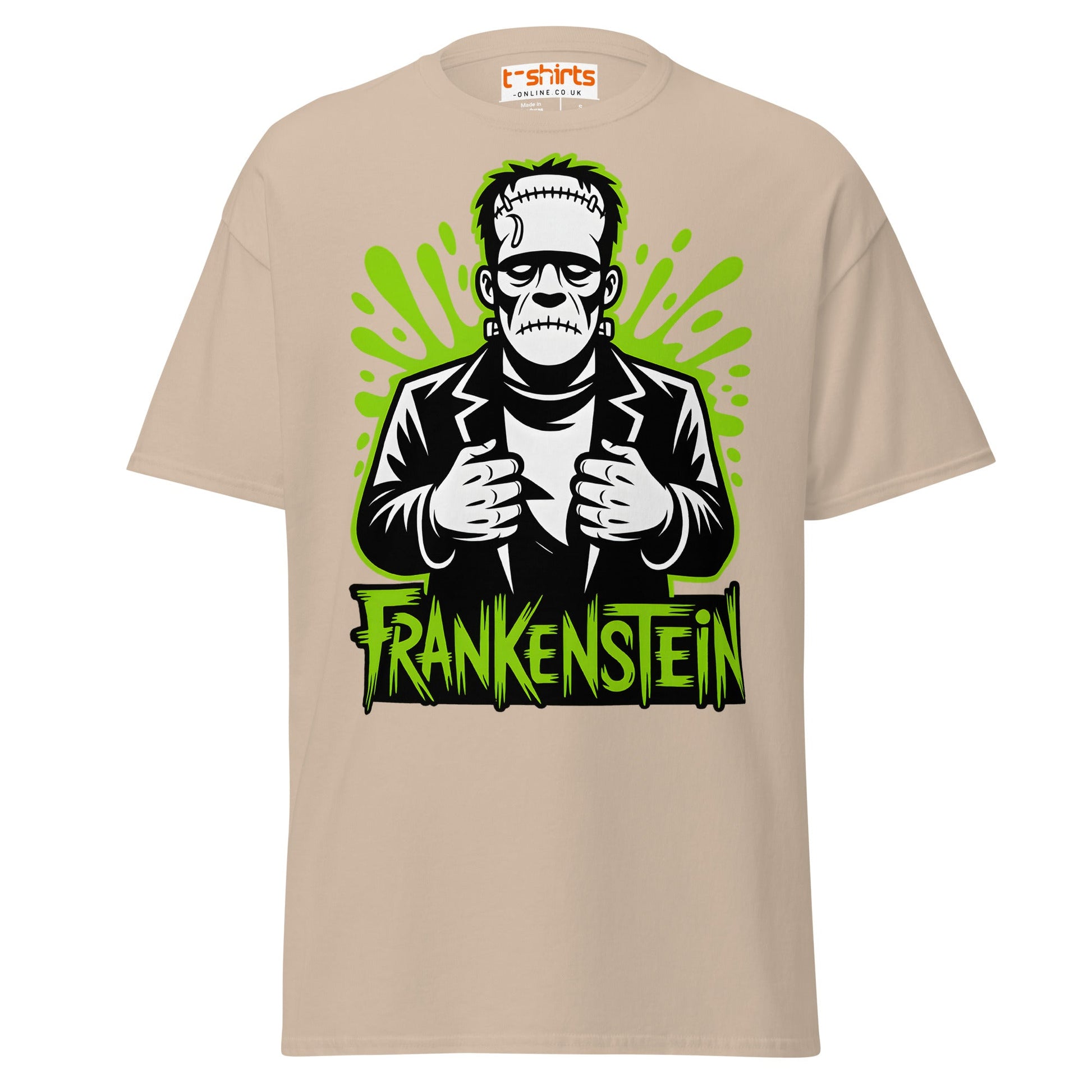 Frankenstein T-Shirt | Classic Monster Halloween Tee - Sand - T-Shirts Online