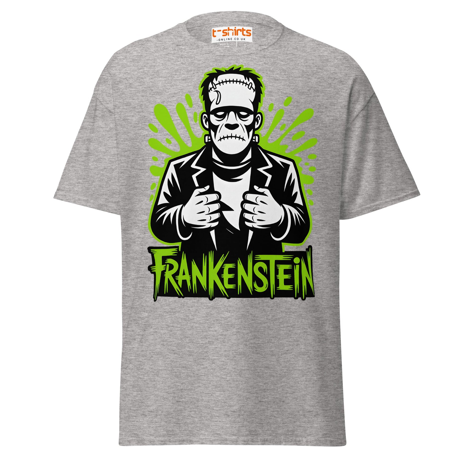 Frankenstein T-Shirt | Classic Monster Halloween Tee - Sport Grey - T-Shirts Online
