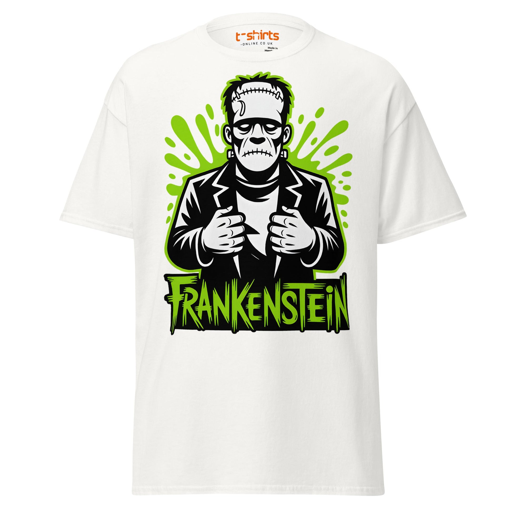 Frankenstein T-Shirt | Classic Monster Halloween Tee - White - T-Shirts Online