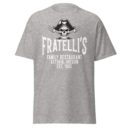 Fratelli's Astoria Oregon 1985 Pirate Skull T-Shirt - Sport Grey - T-Shirts Online