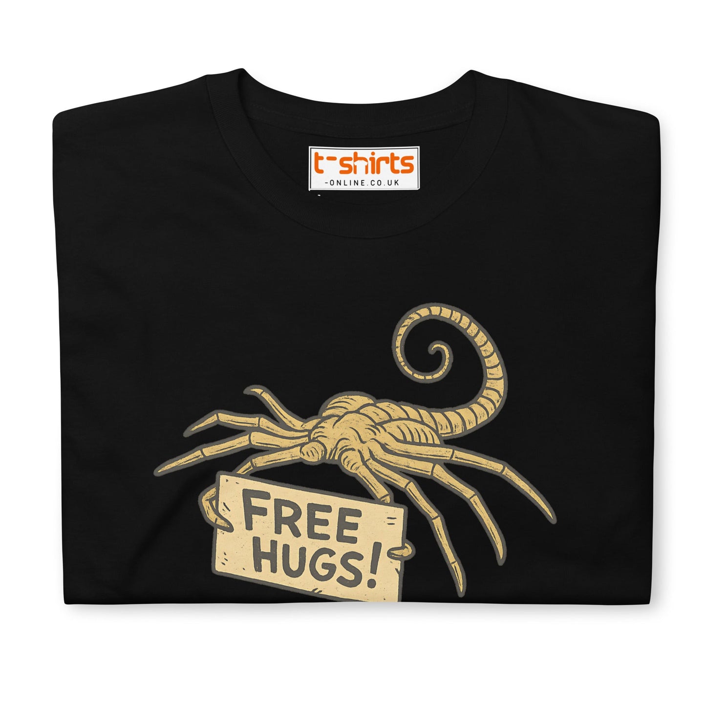 Free Hugs Alien T-Shirt – Funny Retro Sci - Fi Humor Tee - Black - T-Shirts Online