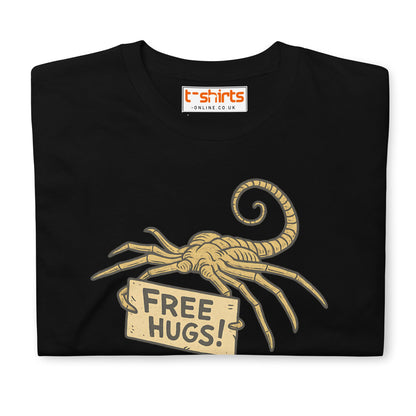 Free Hugs Alien T-Shirt – Funny Retro Sci - Fi Humor Tee - Black - T-Shirts Online