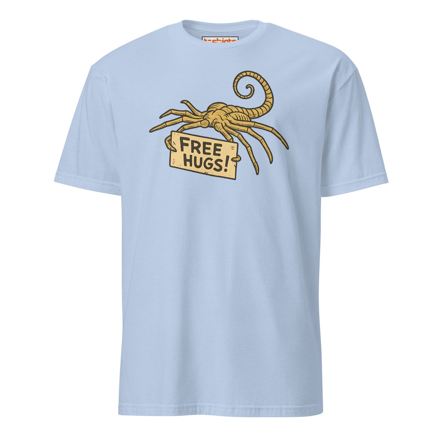 Free Hugs Alien T-Shirt – Funny Retro Sci - Fi Humor Tee - Light Blue - T-Shirts Online