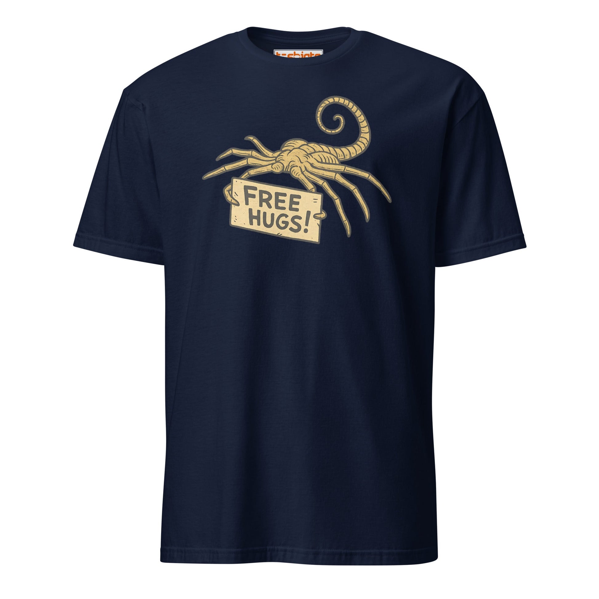 Free Hugs Alien T-Shirt – Funny Retro Sci - Fi Humor Tee - Navy - T-Shirts Online