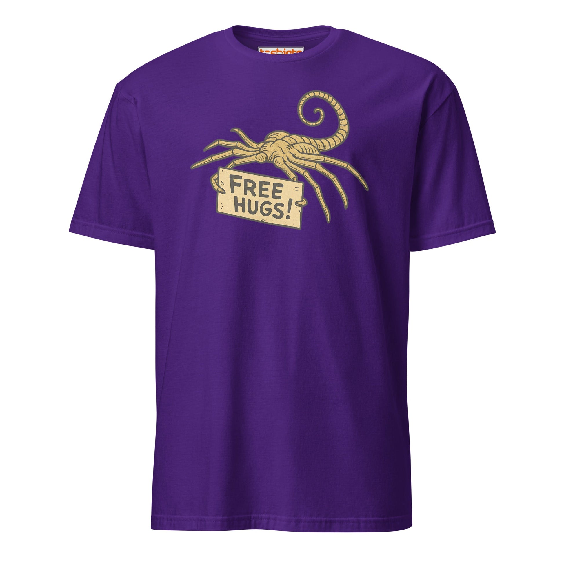 Free Hugs Alien T-Shirt – Funny Retro Sci - Fi Humor Tee - Purple - T-Shirts Online