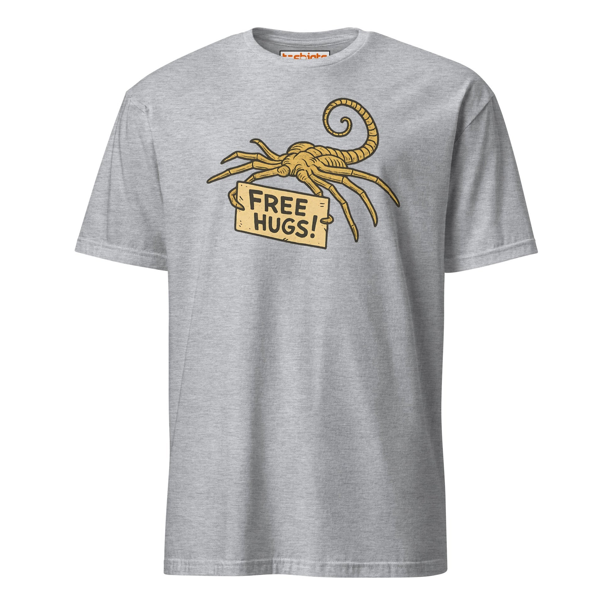 Free Hugs Alien T-Shirt – Funny Retro Sci - Fi Humor Tee - Sport Grey - T-Shirts Online