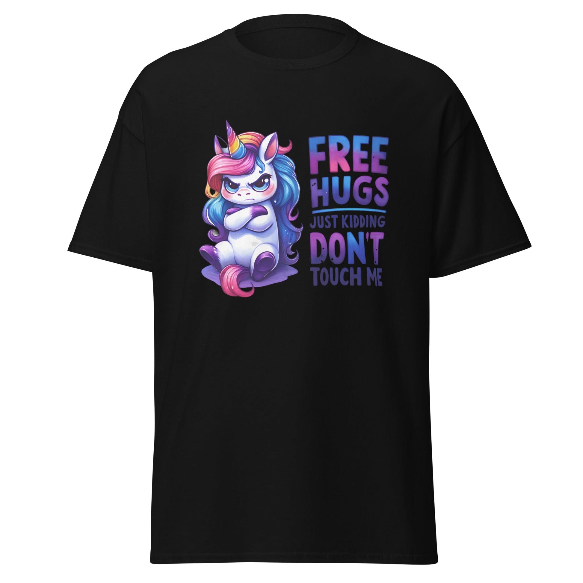 Free Hugs | Unicorn T-Shirt - Black - T-Shirts Online