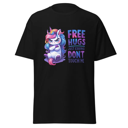 Free Hugs | Unicorn T-Shirt - Black - T-Shirts Online