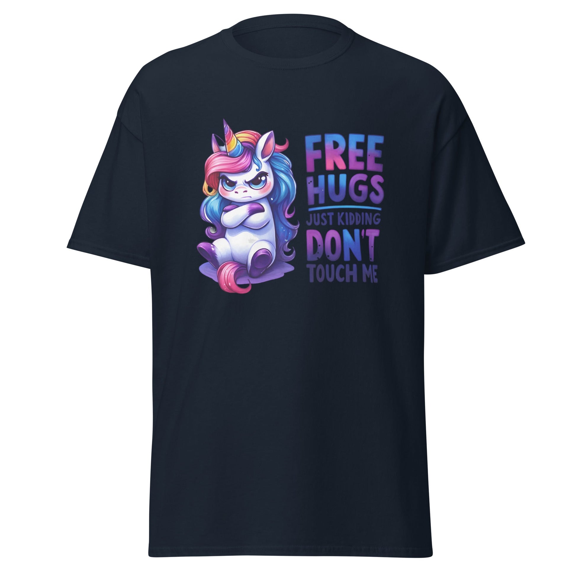 Free Hugs | Unicorn T-Shirt - Navy - T-Shirts Online