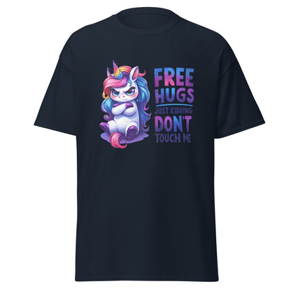 Free Hugs | Unicorn T-Shirt - Navy - T-Shirts Online