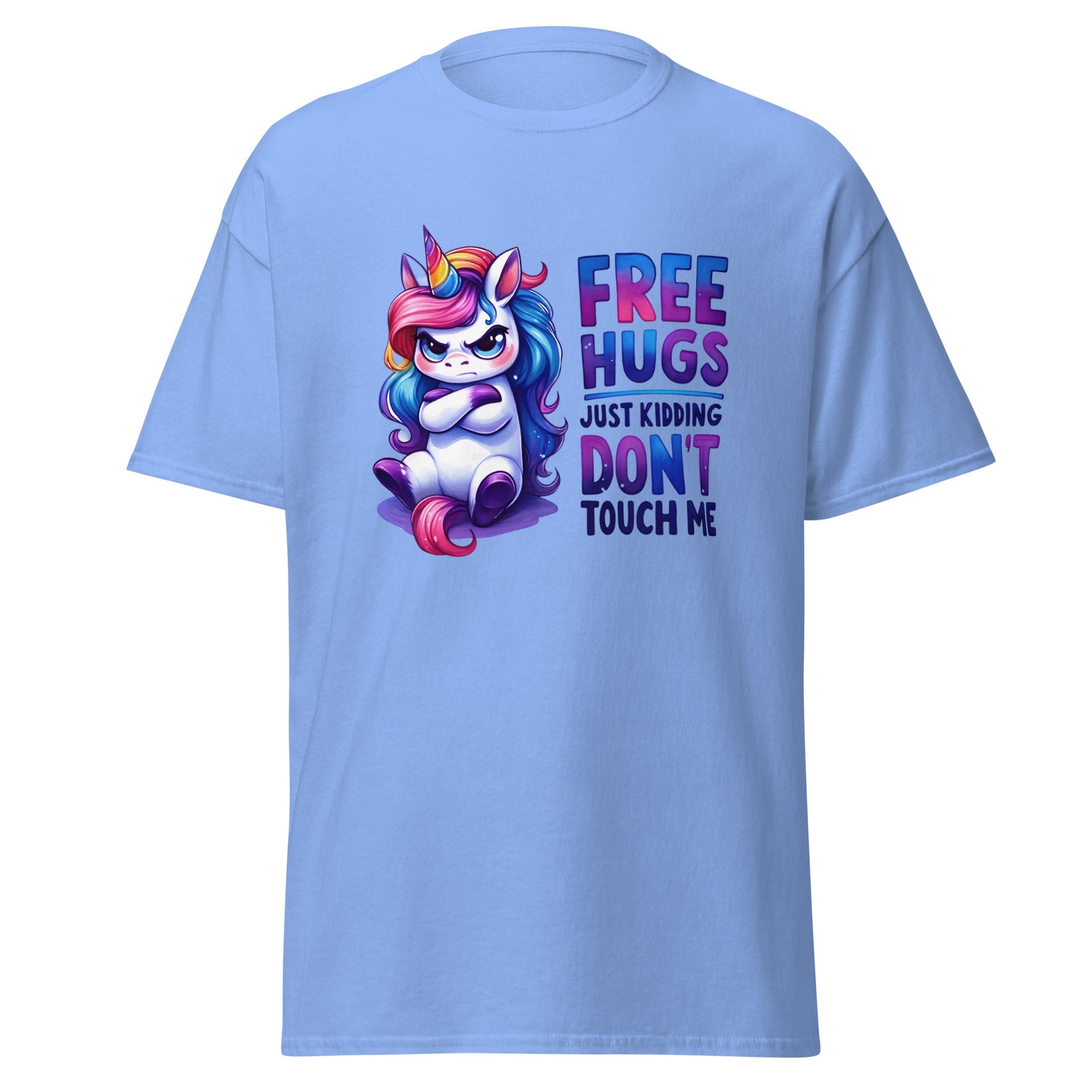 Free Hugs | Unicorn T-Shirt - Carolina Blue - T-Shirts Online