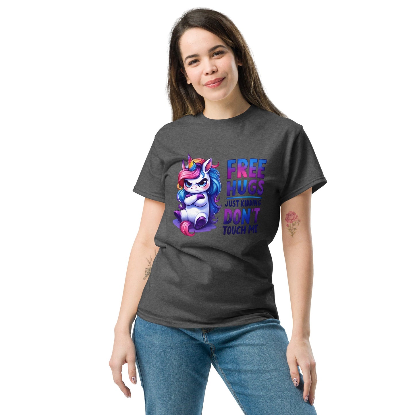 Free Hugs | Unicorn T-Shirt - Black - T-Shirts Online