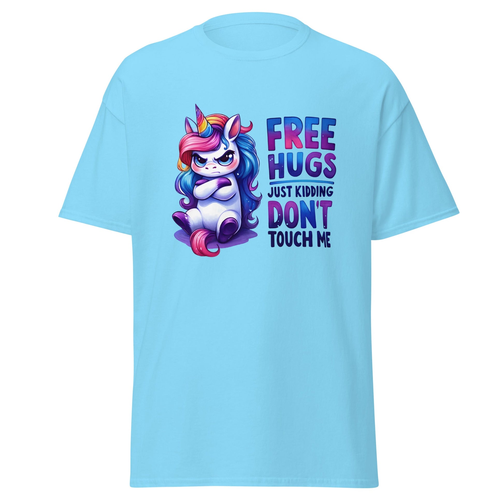 Free Hugs | Unicorn T-Shirt - Sky - T-Shirts Online