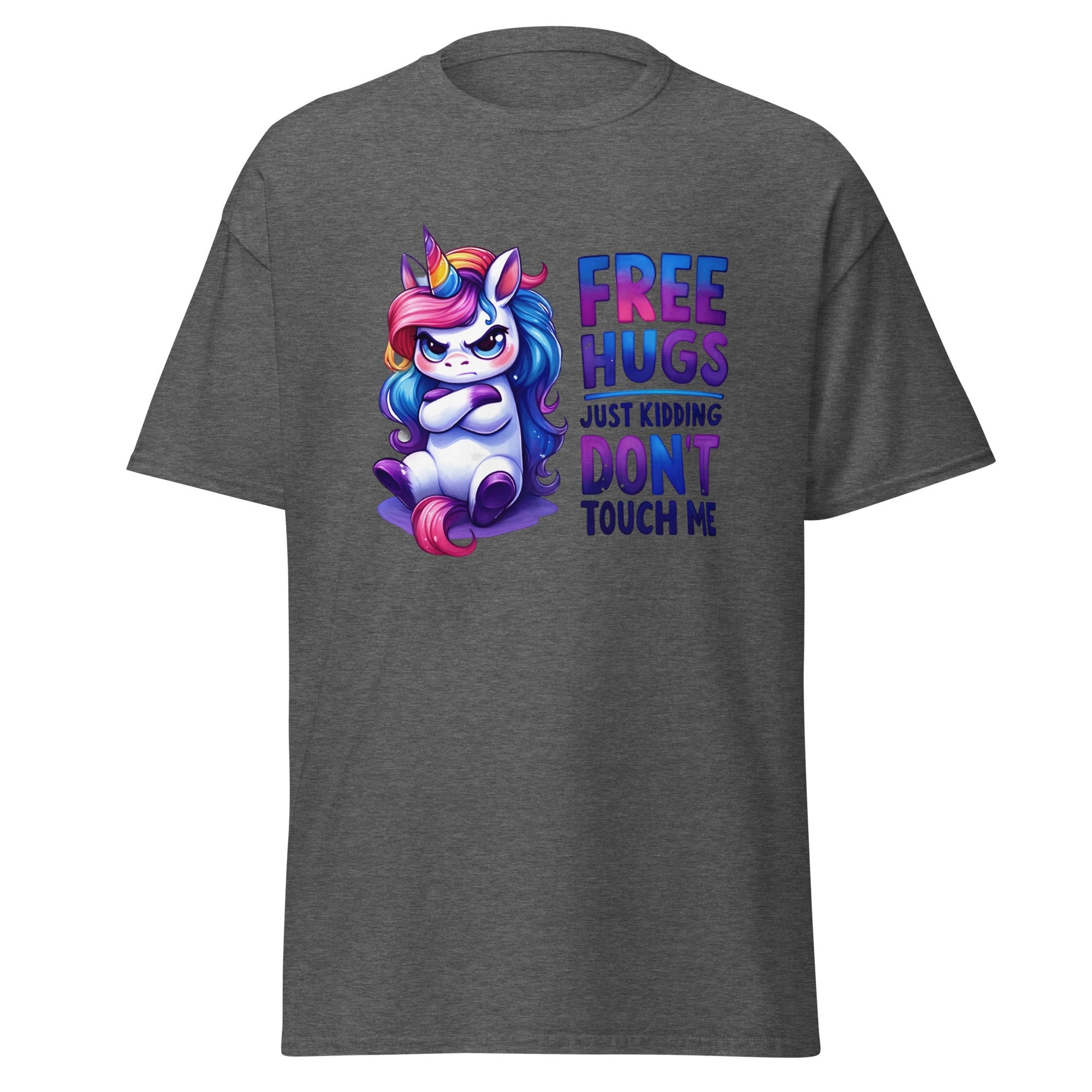 Free Hugs | Unicorn T-Shirt - Dark Heather - T-Shirts Online