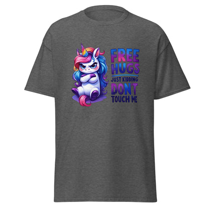 Free Hugs | Unicorn T-Shirt - Dark Heather - T-Shirts Online