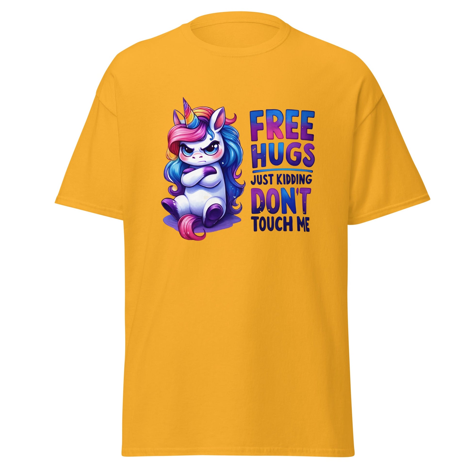Free Hugs | Unicorn T-Shirt - Gold - T-Shirts Online
