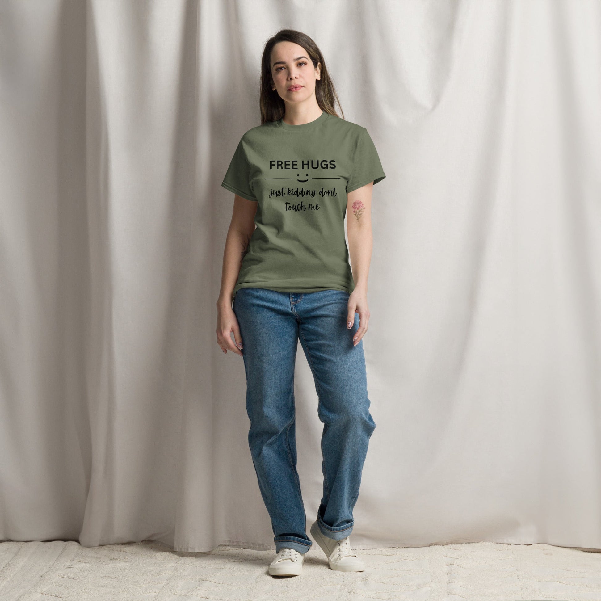 Free Hugs | Unisex classic tee - Military Green - T-Shirts Online