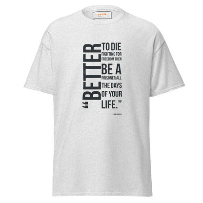 Freedom Fighter | Bob Marley Quote T-Shirt - Ash - T-Shirts Online