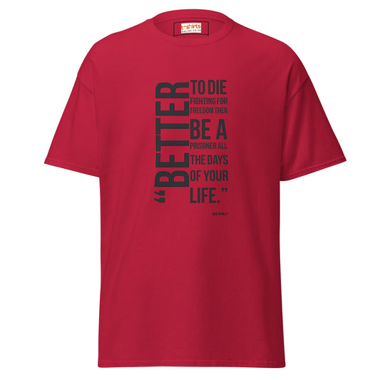 Freedom Fighter | Bob Marley Quote T-Shirt - Cardinal - T-Shirts Online