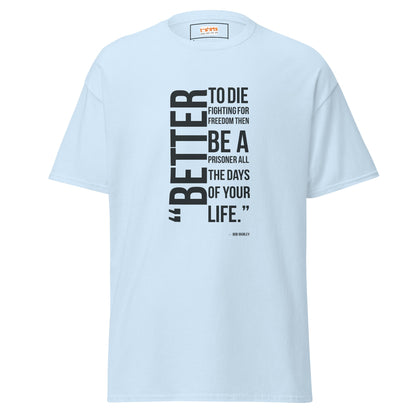 Freedom Fighter | Bob Marley Quote T-Shirt - Light Blue - T-Shirts Online