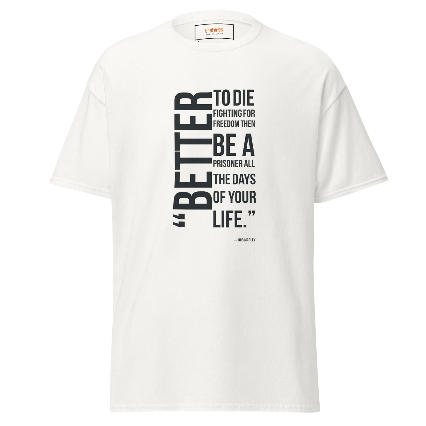 Freedom Fighter | Bob Marley Quote T-Shirt - White - T-Shirts Online