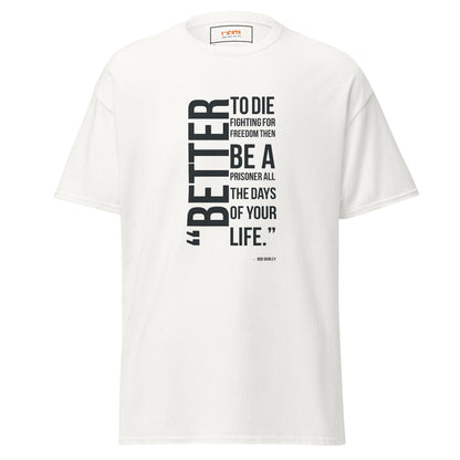Freedom Fighter | Bob Marley Quote T-Shirt - White - T-Shirts Online