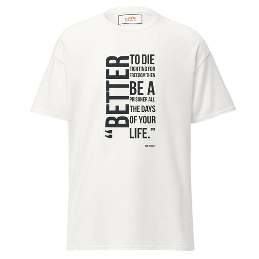 Freedom Fighter | Bob Marley Quote T-Shirt - White - T-Shirts Online