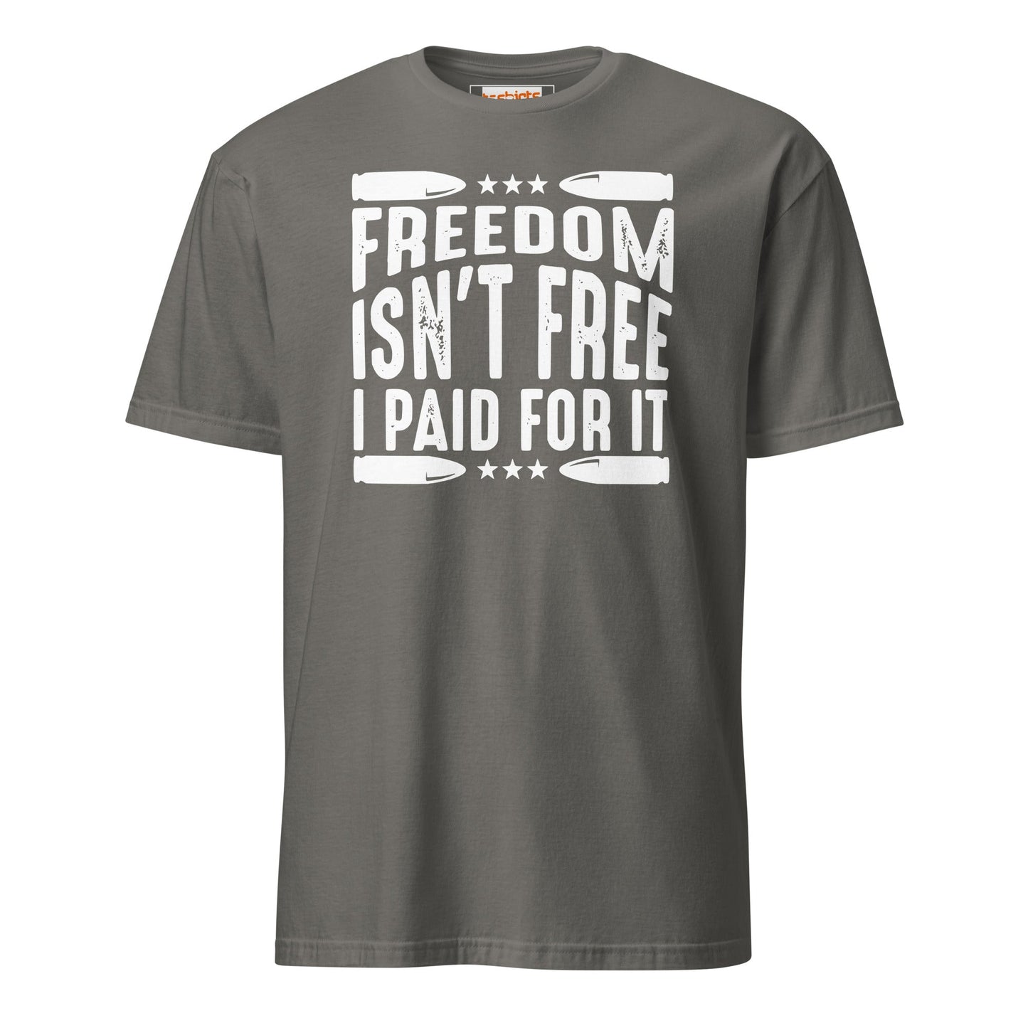 Freedom Isn't Free T-Shirt - Armed Forces Tee - Charcoal - T-Shirts Online