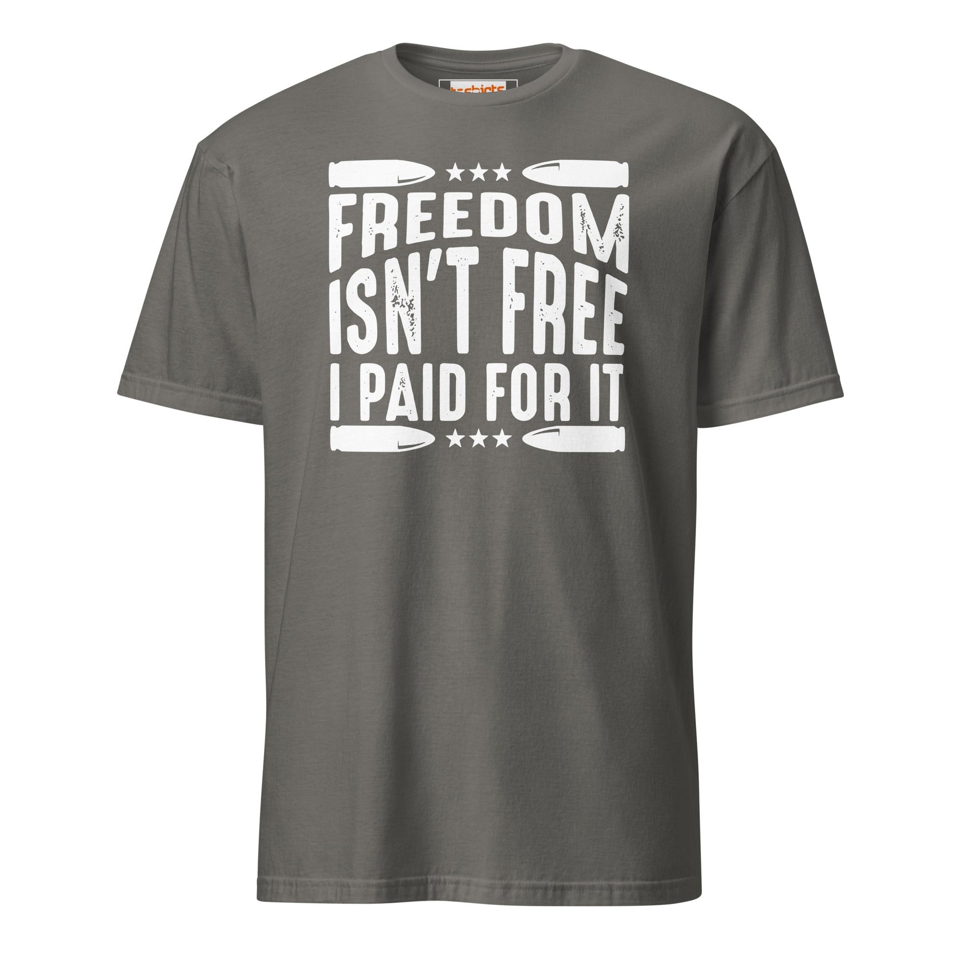 Freedom Isn't Free T-Shirt - Armed Forces Tee - Charcoal - T-Shirts Online
