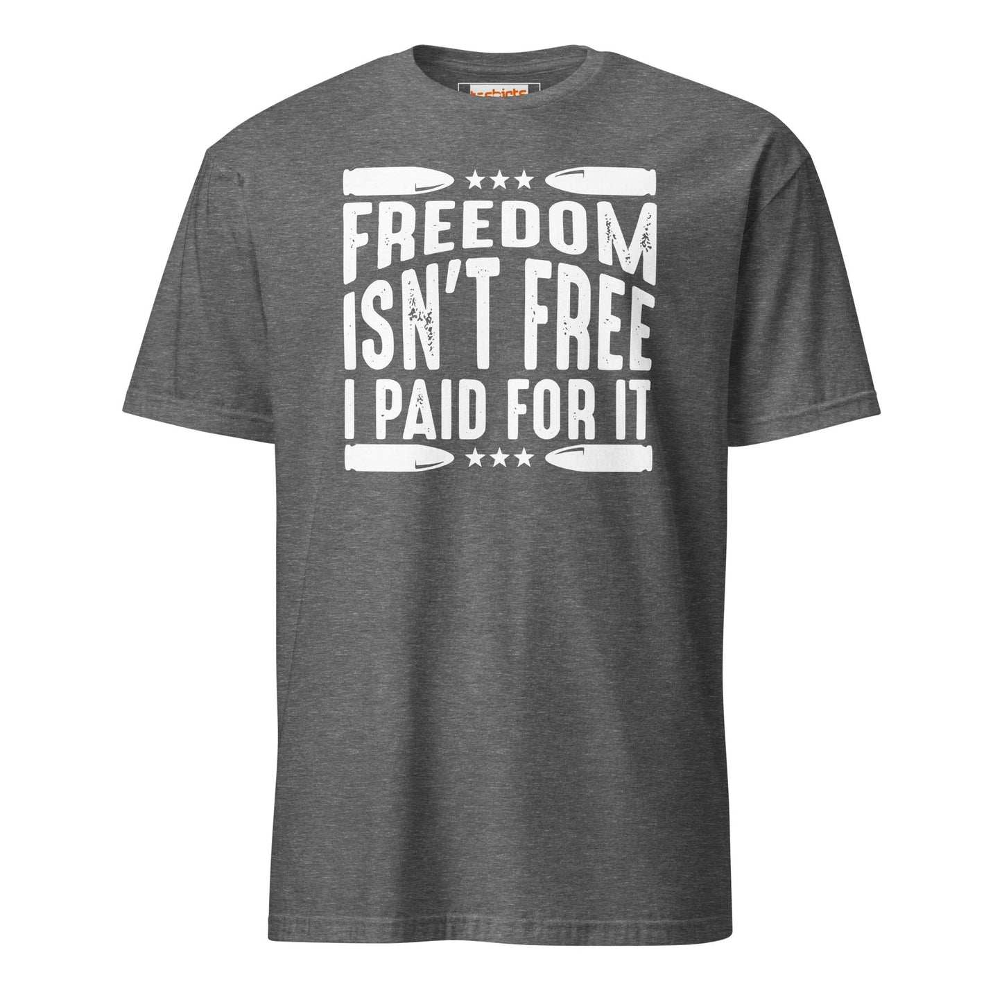 Freedom Isn't Free T-Shirt - Armed Forces Tee - Graphite Heather - T-Shirts Online