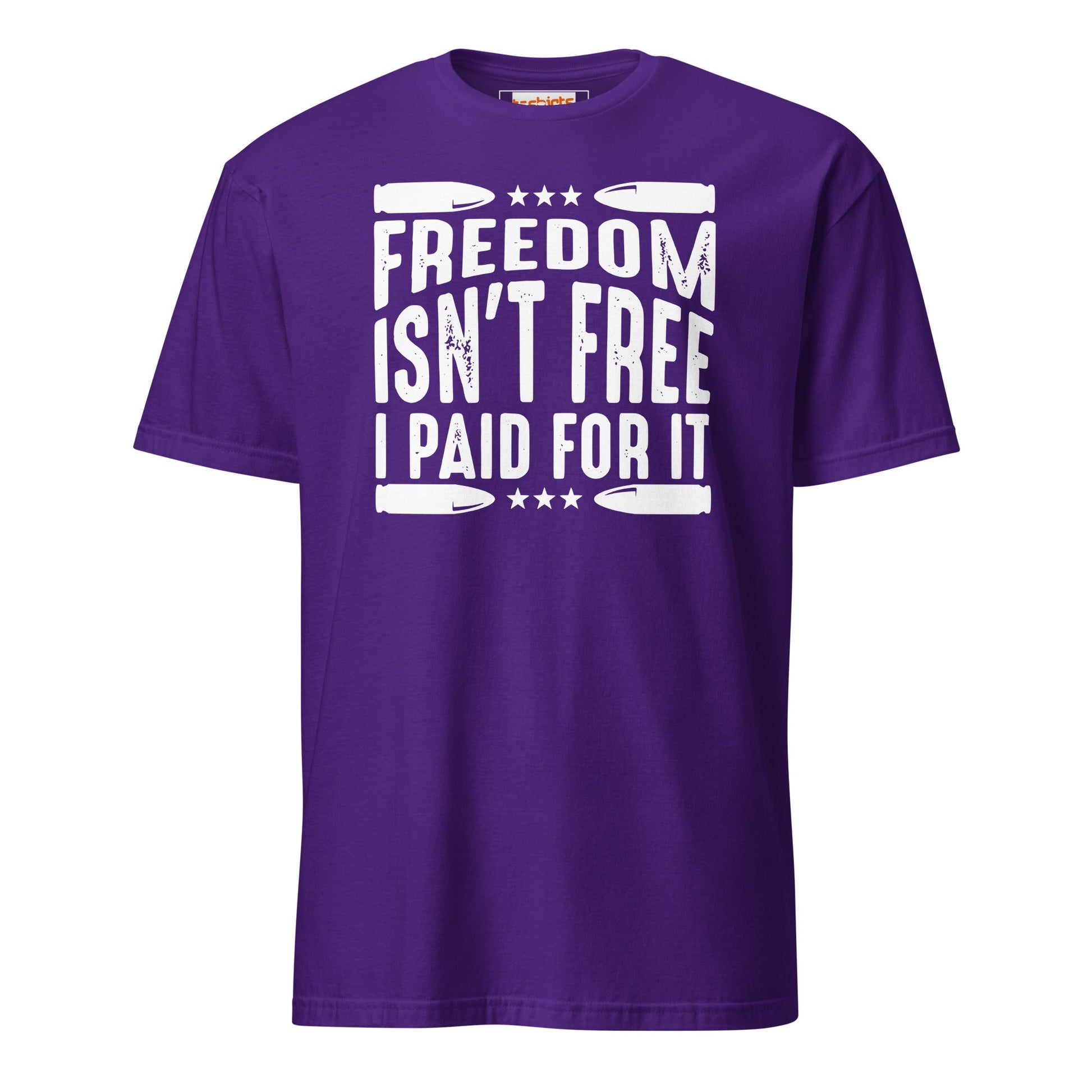 Freedom Isn't Free T-Shirt - Armed Forces Tee - Purple - T-Shirts Online