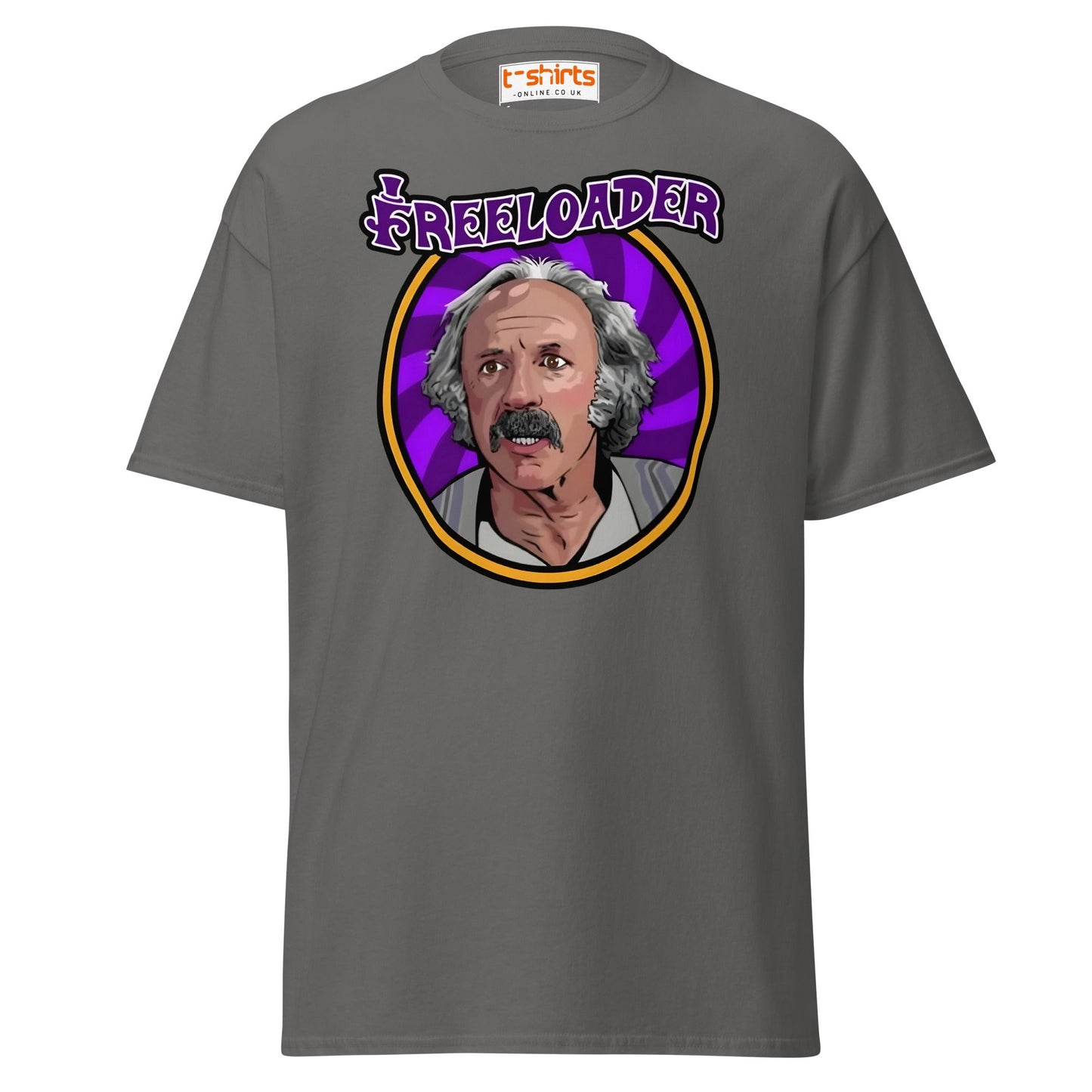 Freeloader T-Shirt – Funny Retro Humor Tee - Charcoal - T-Shirts Online