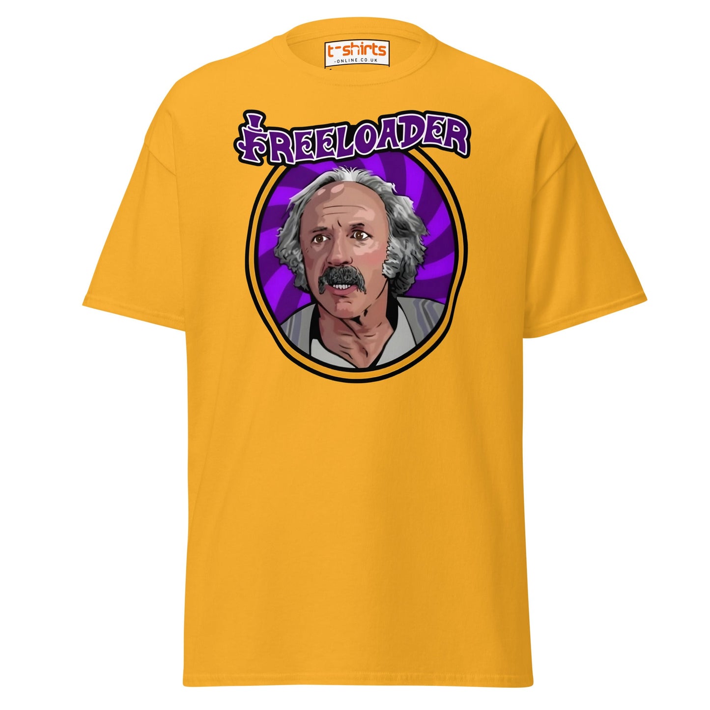 Freeloader T-Shirt – Funny Retro Humor Tee - Gold - T-Shirts Online