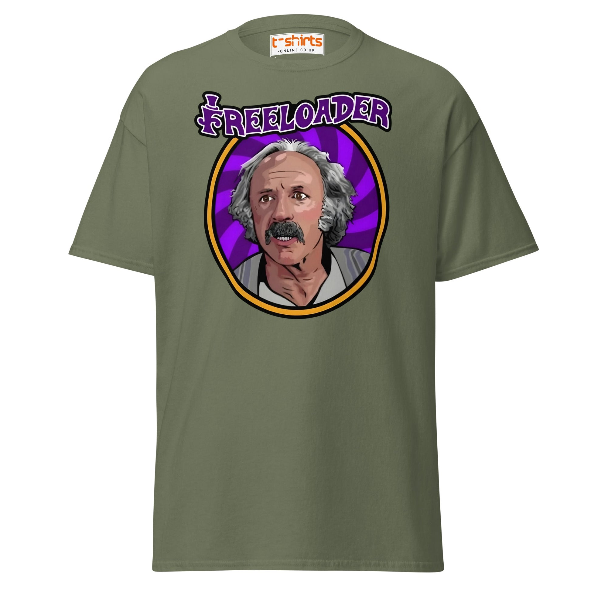 Freeloader T-Shirt – Funny Retro Humor Tee - Military Green - T-Shirts Online
