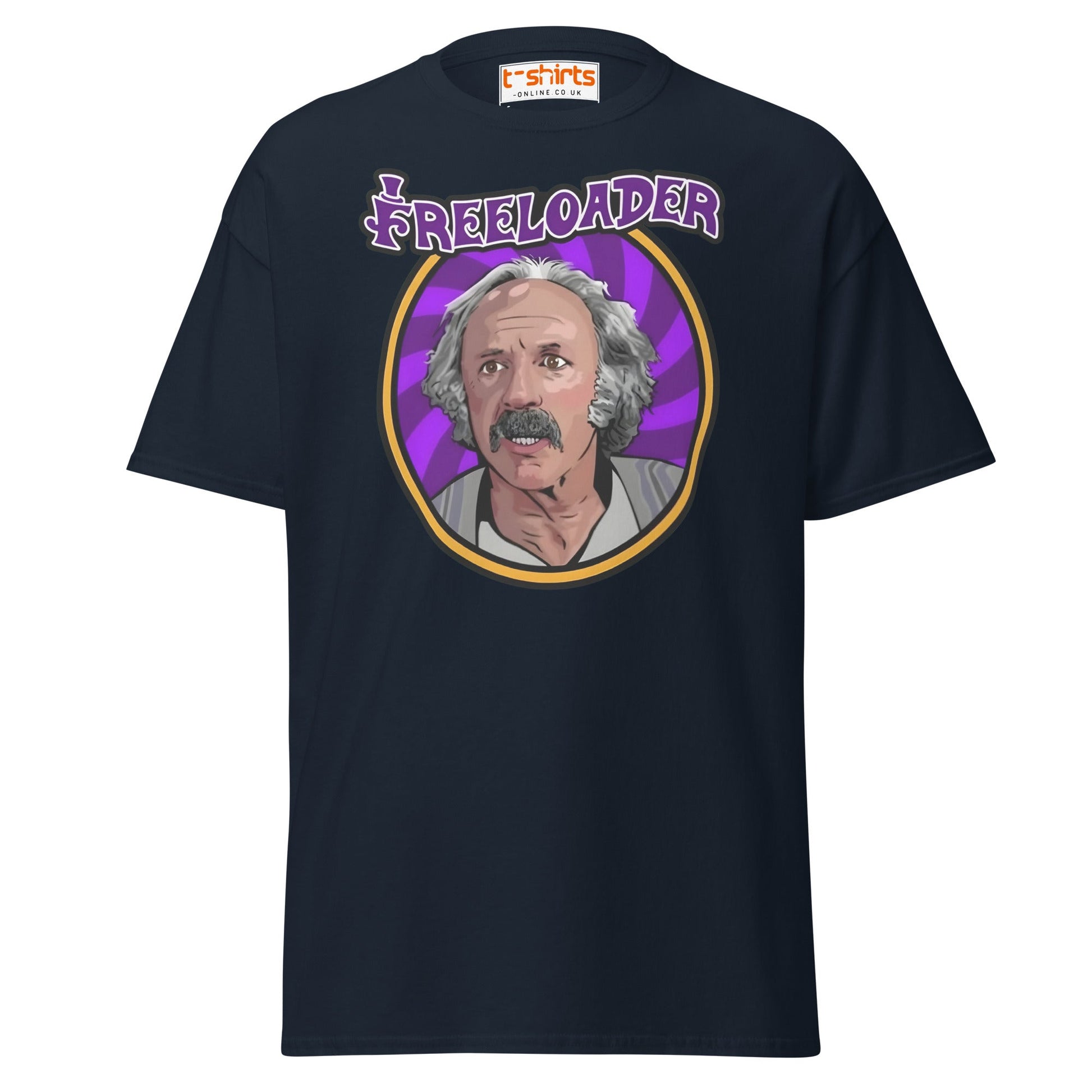 Freeloader T-Shirt – Funny Retro Humor Tee - Navy - T-Shirts Online