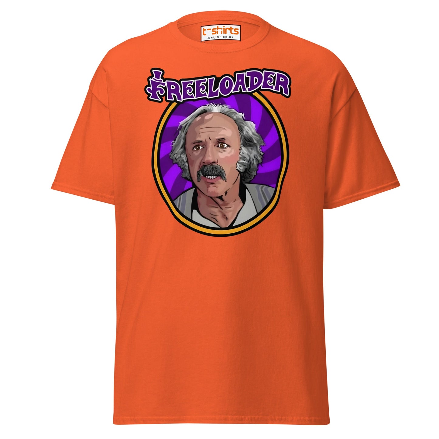 Freeloader T-Shirt – Funny Retro Humor Tee - Orange - T-Shirts Online