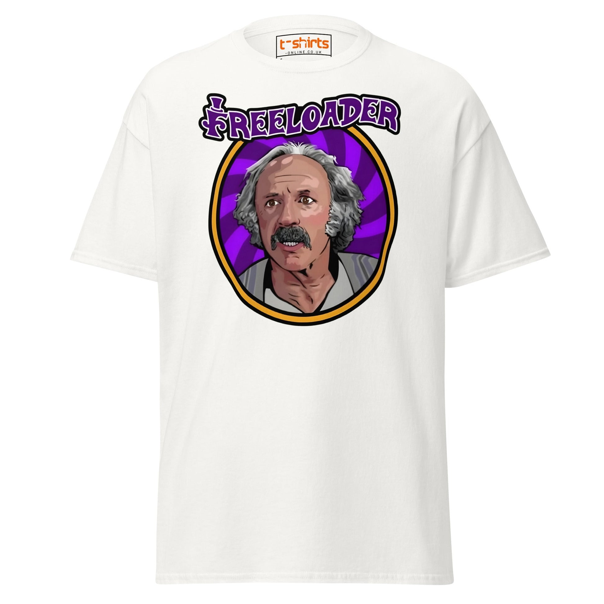 Freeloader T-Shirt – Funny Retro Humor Tee - White - T-Shirts Online