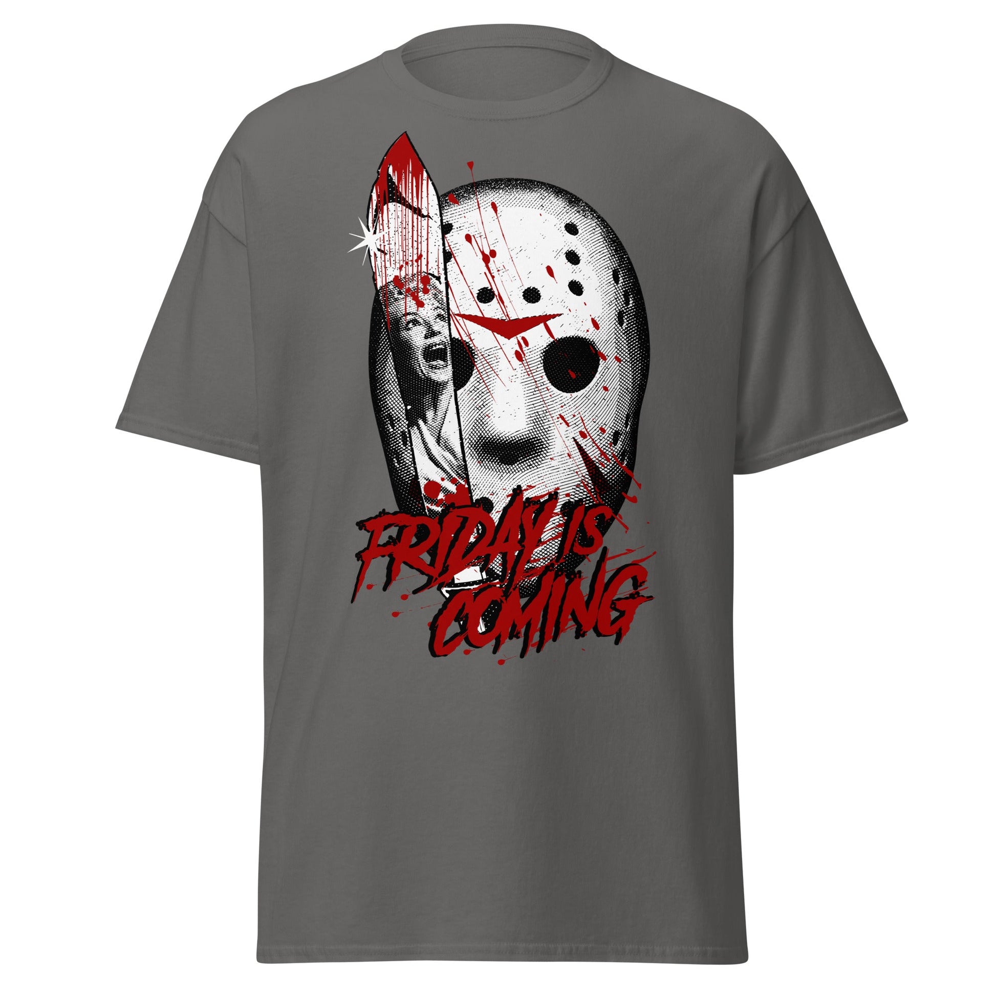 Friday Is Coming - Horror Movie T-Shirt - Charcoal - T-Shirts Online