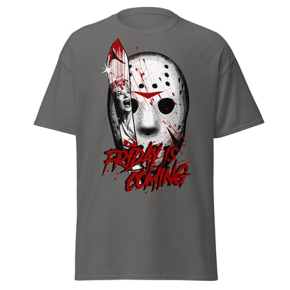 Friday Is Coming - Horror Movie T-Shirt - Charcoal - T-Shirts Online