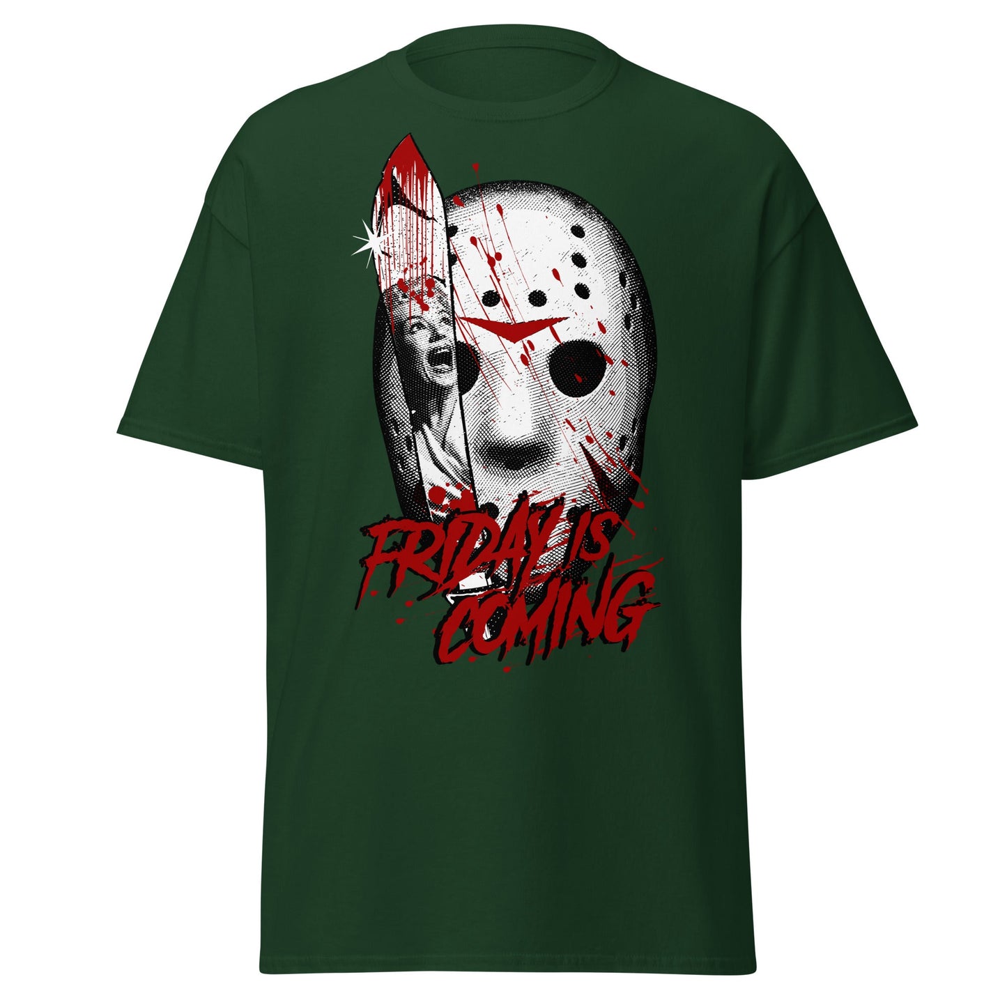 Friday Is Coming - Horror Movie T-Shirt - Forest Green - T-Shirts Online