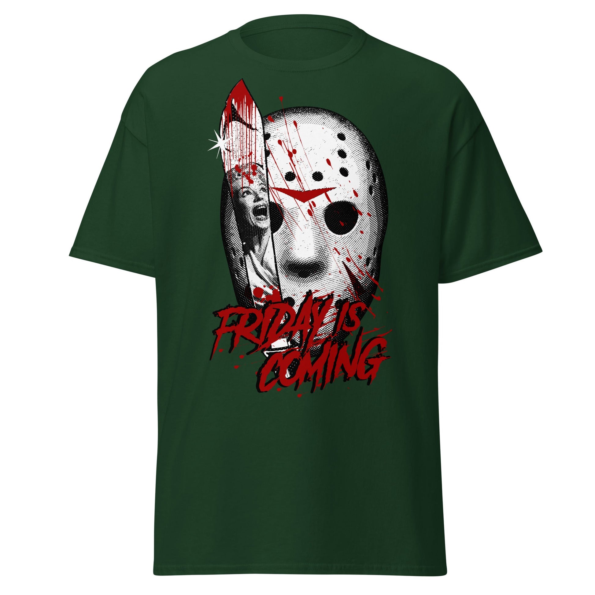 Friday Is Coming - Horror Movie T-Shirt - Forest Green - T-Shirts Online