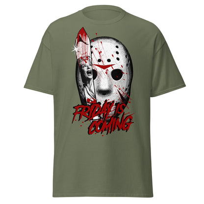Friday Is Coming - Horror Movie T-Shirt - Military Green - T-Shirts Online