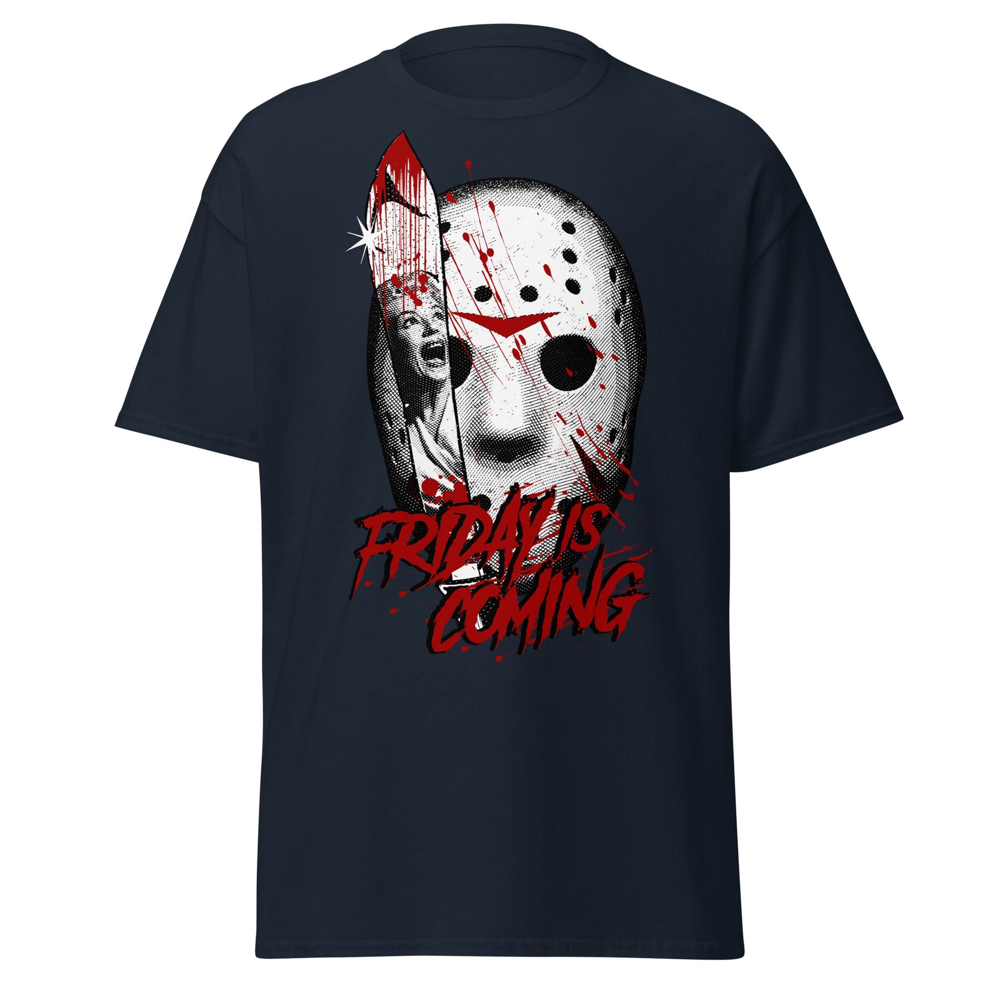 Friday Is Coming - Horror Movie T-Shirt - Navy - T-Shirts Online