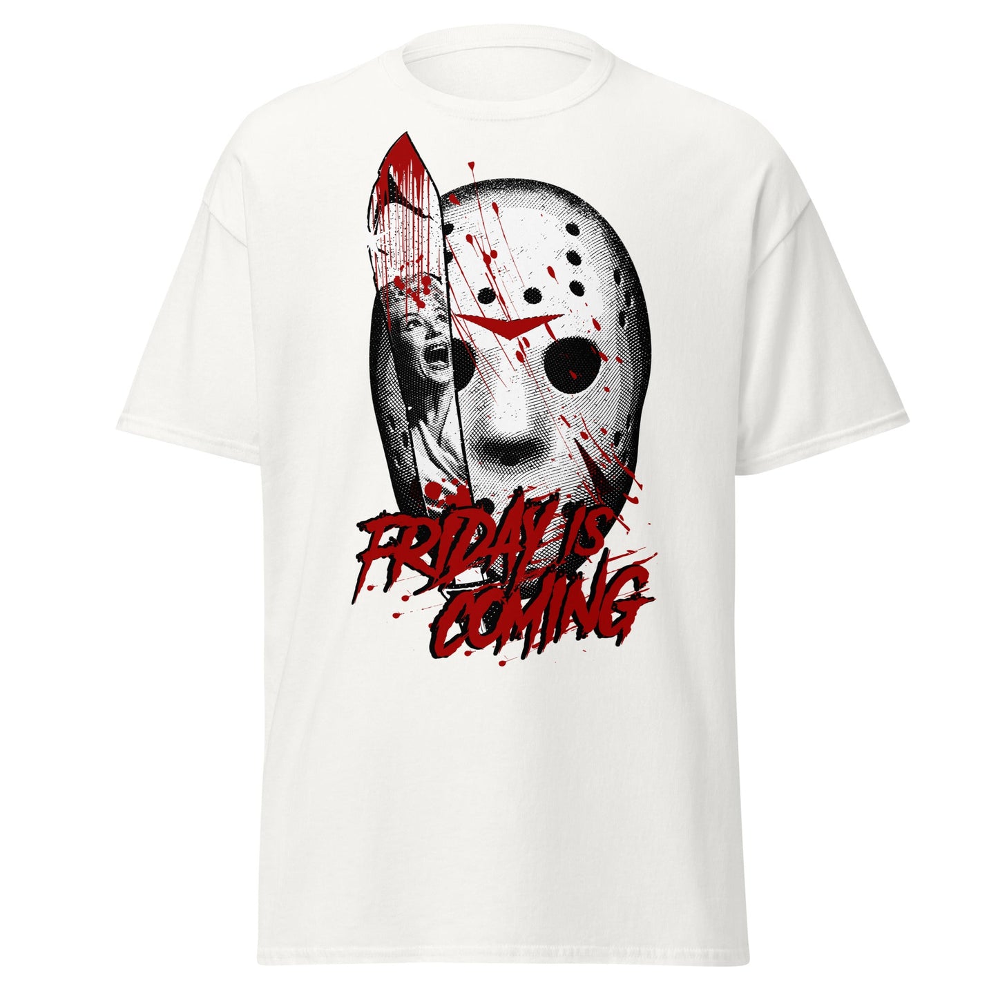 Friday Is Coming - Horror Movie T-Shirt - White - T-Shirts Online