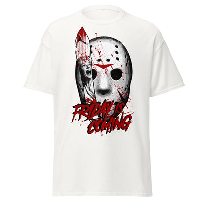 Friday Is Coming - Horror Movie T-Shirt - White - T-Shirts Online