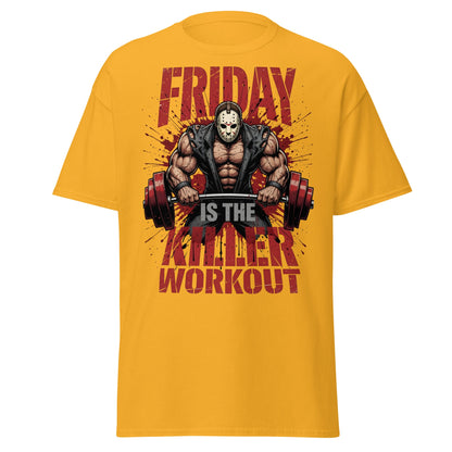 Friday Is The Killer Workout T-Shirt | Horror Gym Apparel - Gold - T-Shirts Online