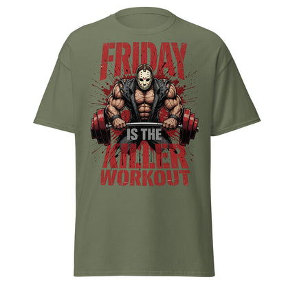 Friday Is The Killer Workout T-Shirt | Horror Gym Apparel - Military Green - T-Shirts Online