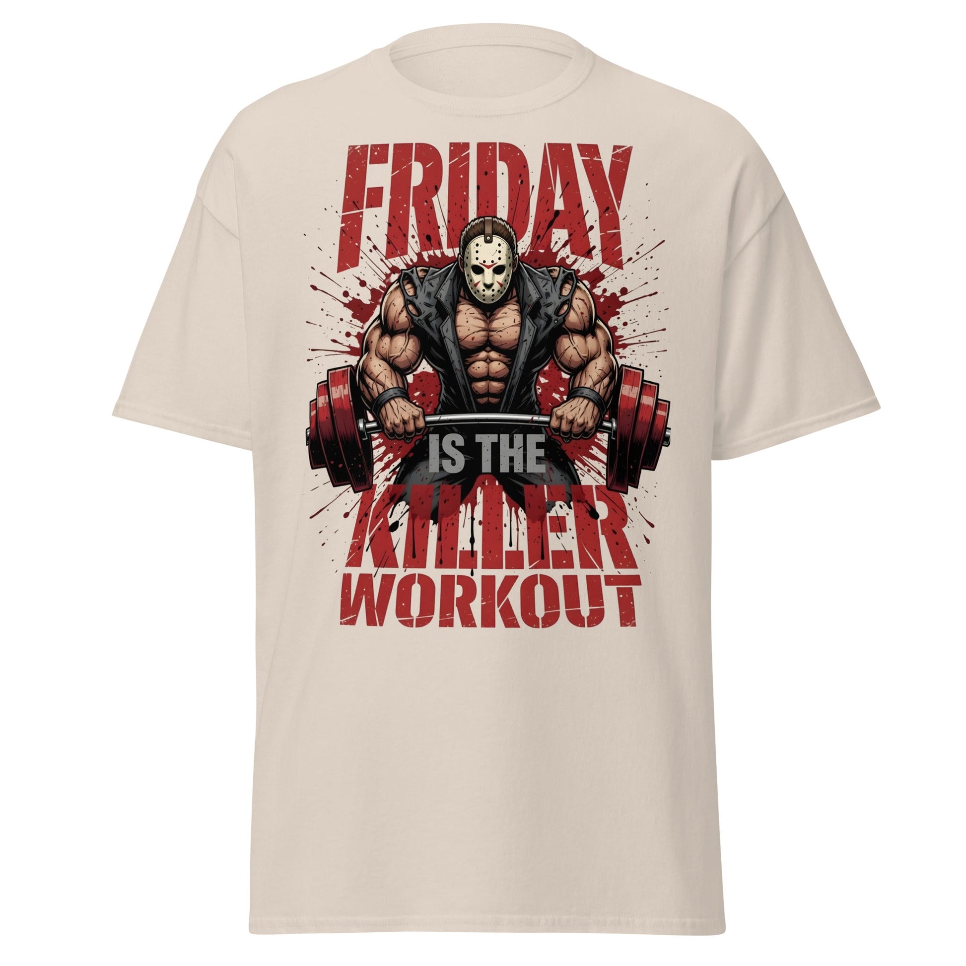 Friday Is The Killer Workout T-Shirt | Horror Gym Apparel - Natural - T-Shirts Online
